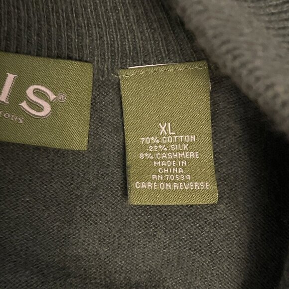 Orvis  1/4 Zip Kelly Green Cashmere Silk Cotton Blend‎ Sweater L/S  Men’s Sz XL - Picture 6 of 11